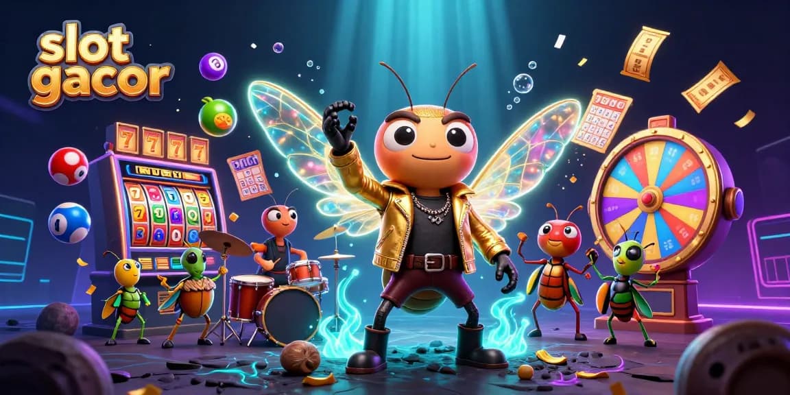 Experience winning with slot gacor in this vibrant, action-packed 3D casino scene