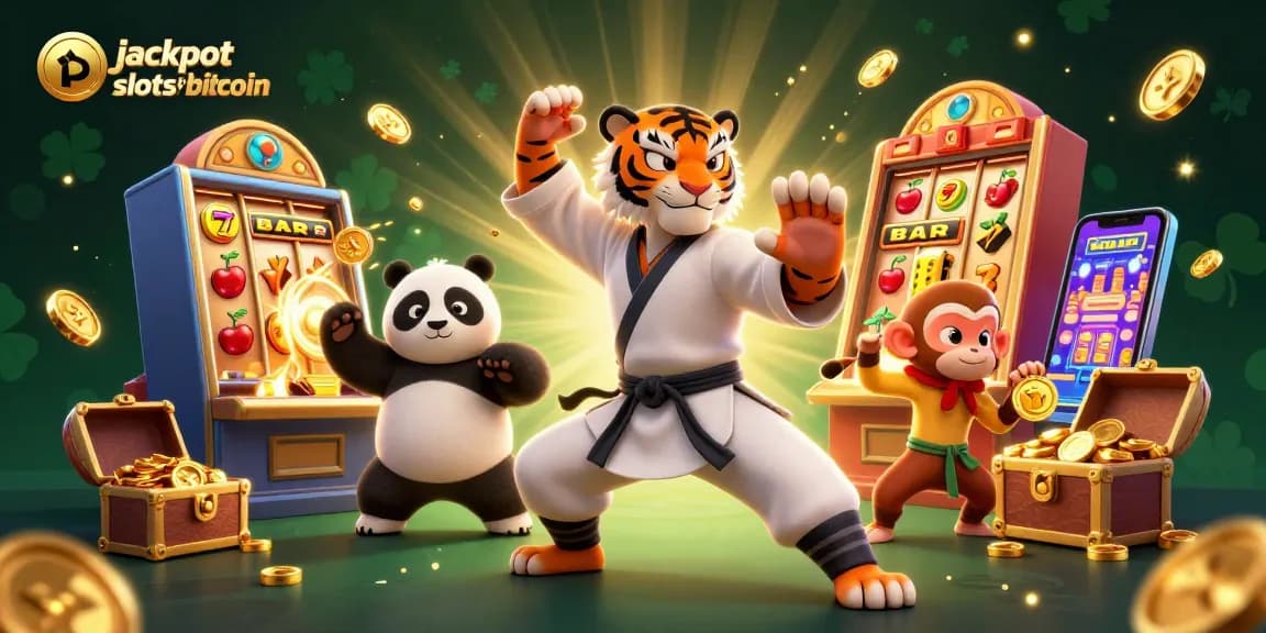 Spin and win with jackpot slots for bitcoin in this vibrant 3D casino illustration.