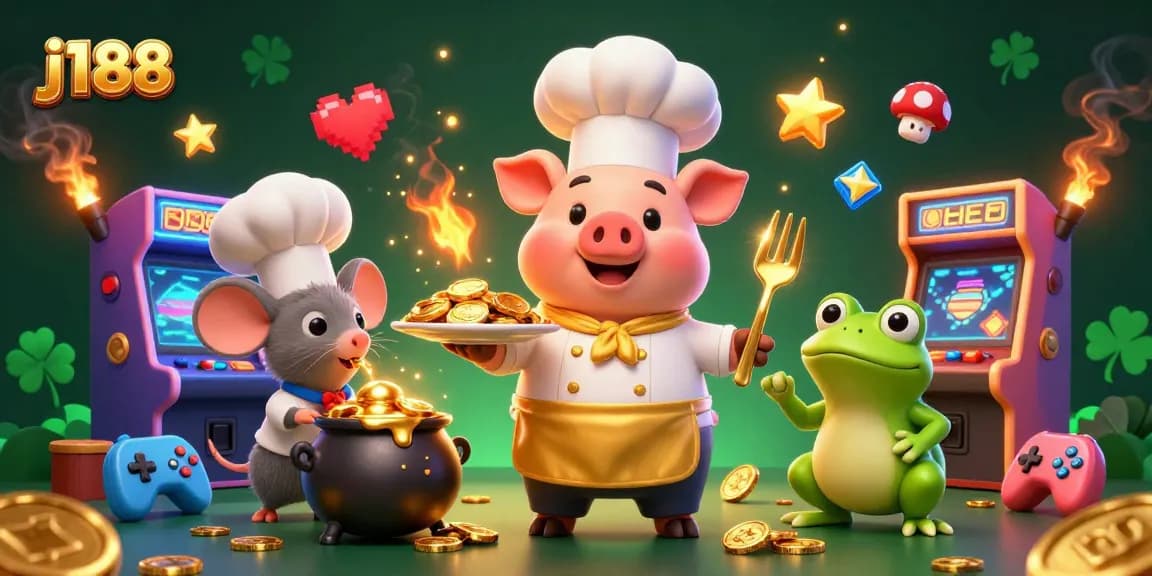 Experience winning strategies at j188 with vibrant characters and gold coins in this engaging casino scene.