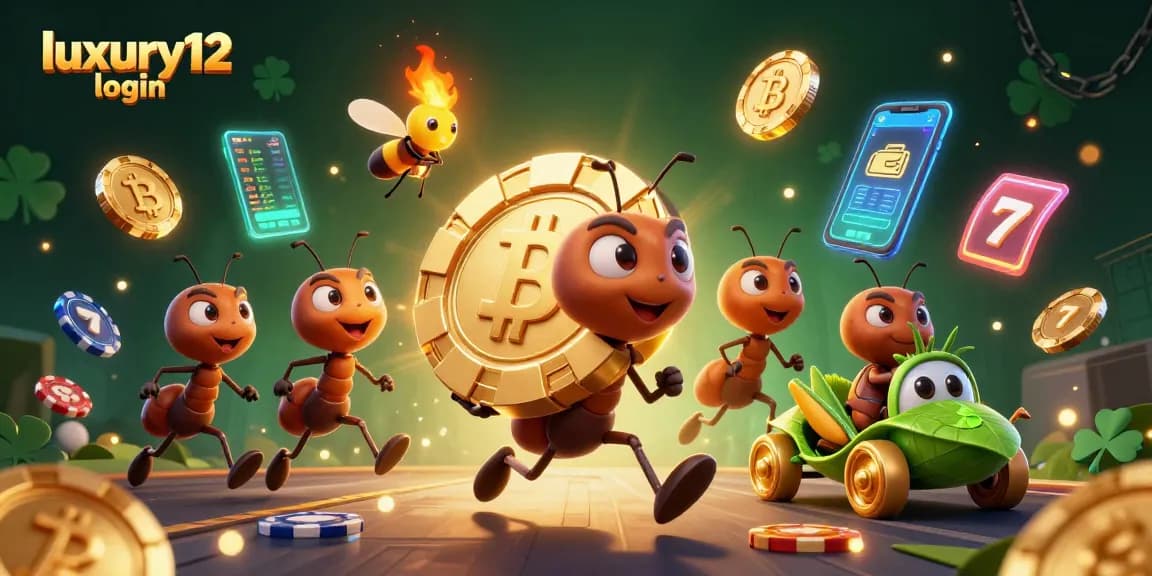 Engage in the adventure of the luxury12 login with a heist of golden poker chips and vibrant crypto coins.
