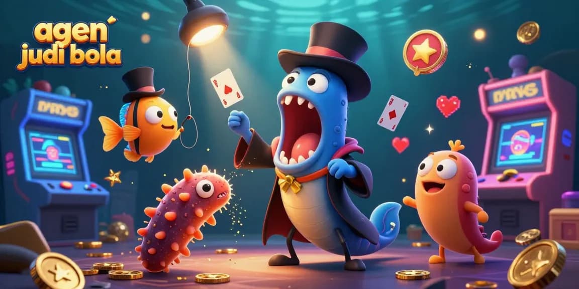 Engage in thrilling agen judi bola action with vibrant 3D characters and casino elements.