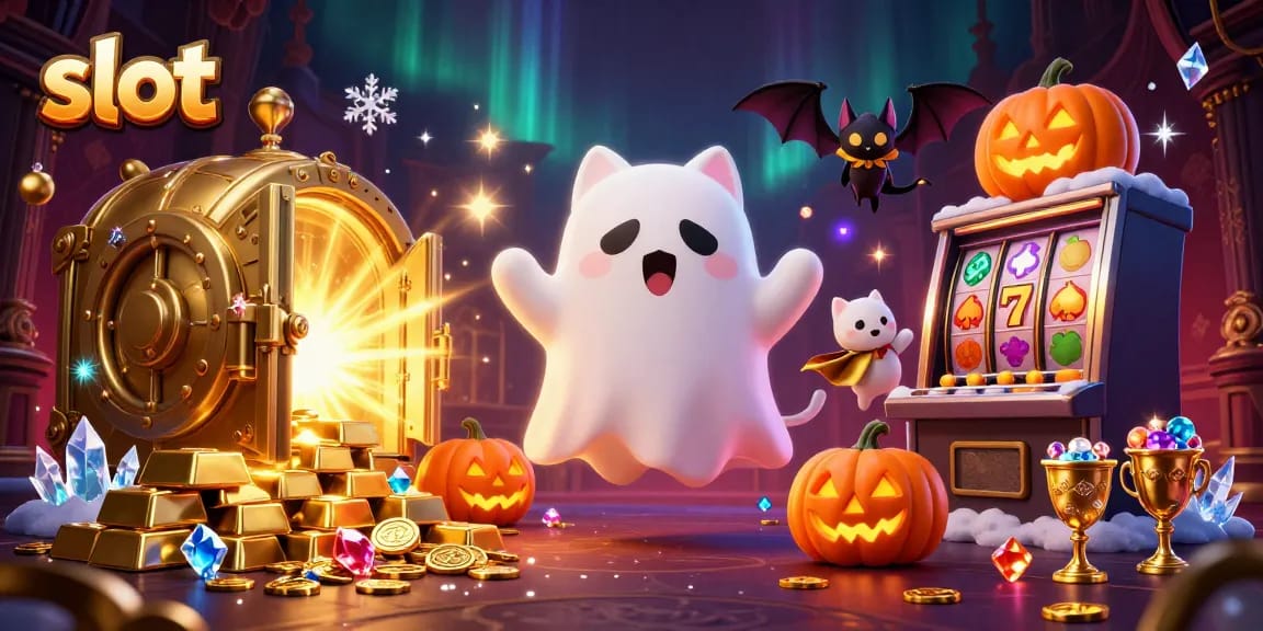 Menangkan slot dengan kucing hantu dan kelelawar di kasino berhantu