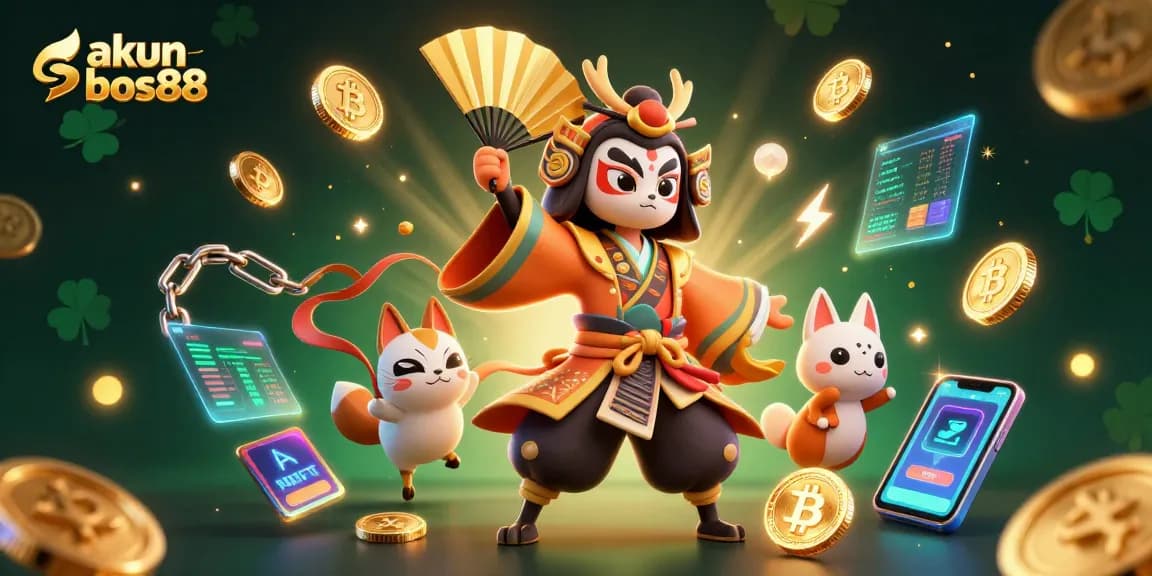 Engage with the exclusive features of akun bos88 in this vibrant casino-themed 3D illustration.