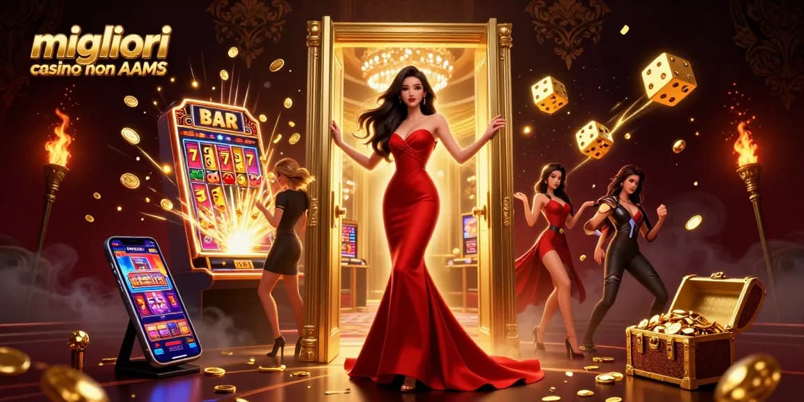 Scopri l'emozione nei migliori casino non AAMS con giochi vivaci e jackpot in una scena di casinò mozzafiato.