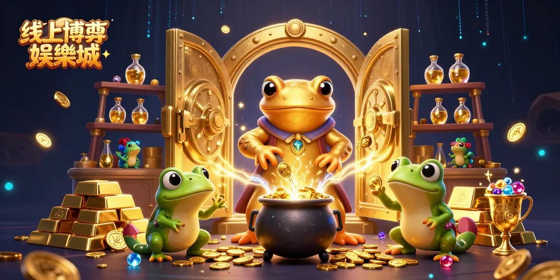 在線上博弈娛樂城中,金色新t將基本金屬轉化為金幣,充滿魔法的場景。