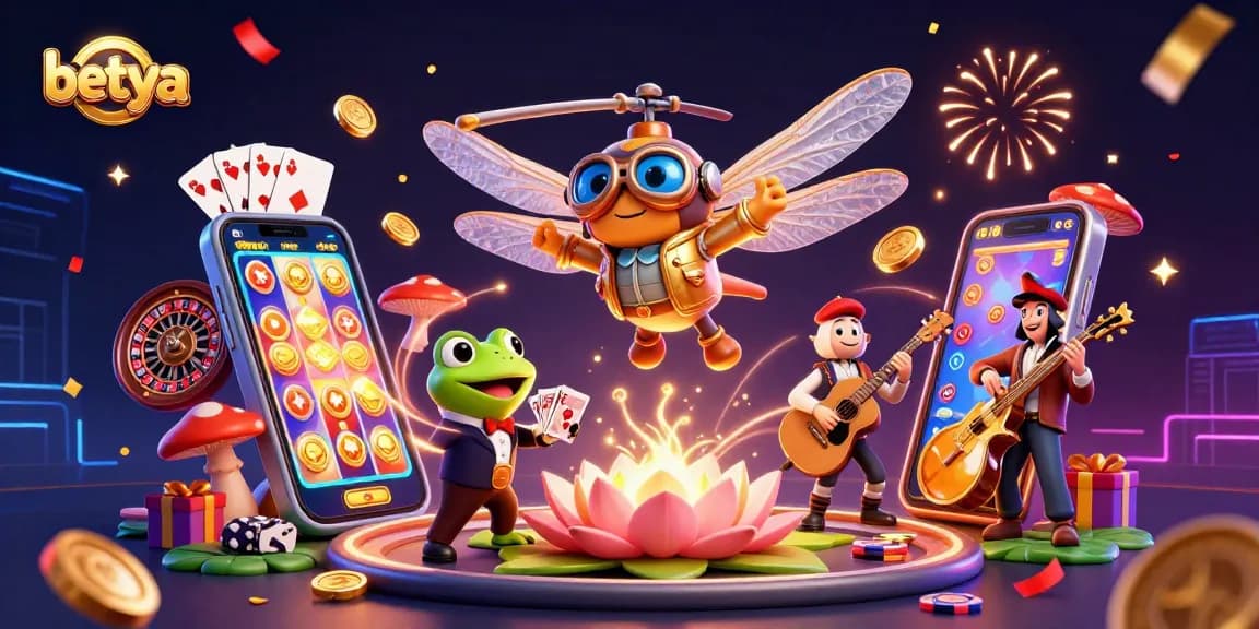Join the action at betya with this vibrant illustration of a lively casino scene.