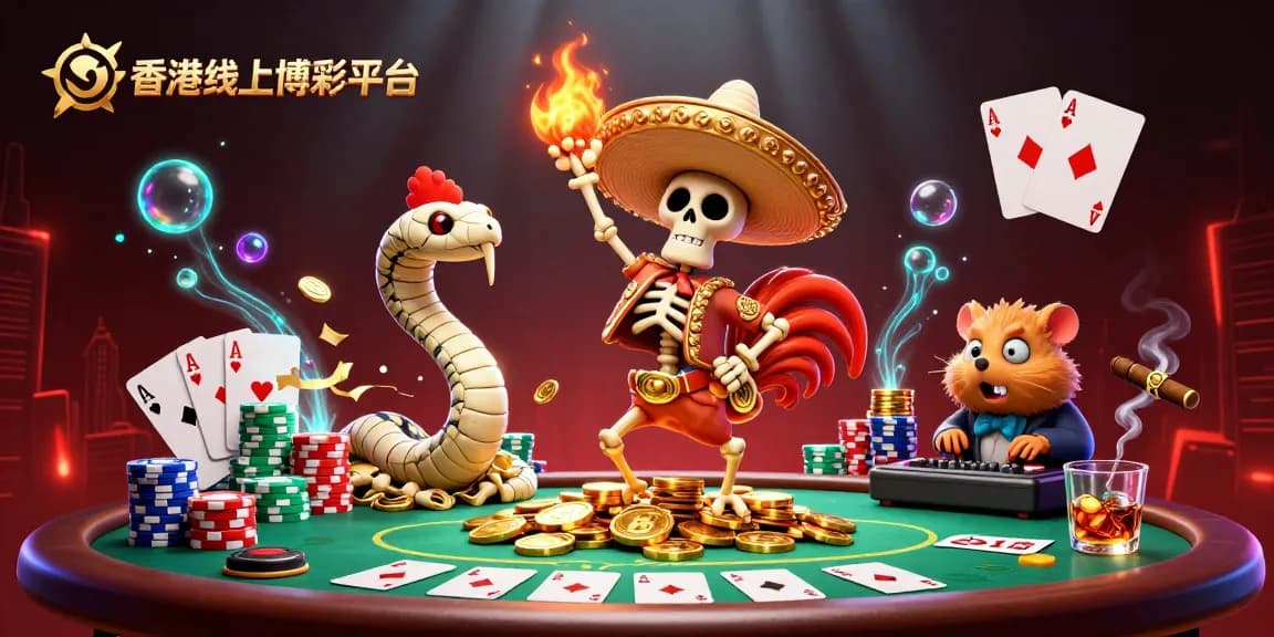 在香港線上博彩平台上慶祝勝利的騎士與金色硬幣的卡通插圖。