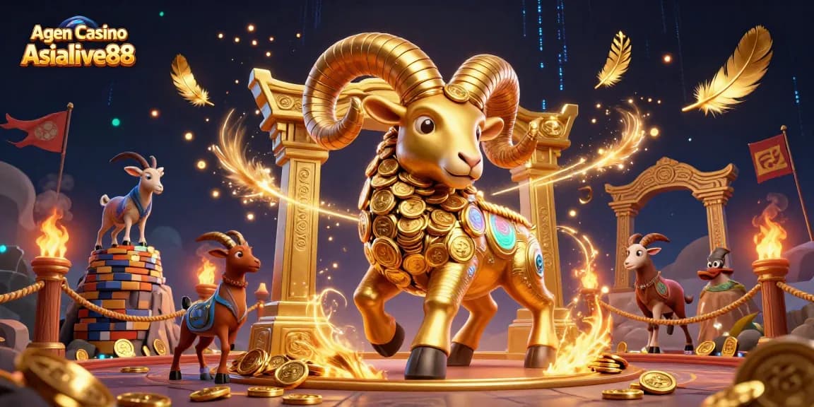 Experience thrilling moments with Agen Casino Asialive88's vibrant 3D casino illustration showcasing festive gaming excitement.