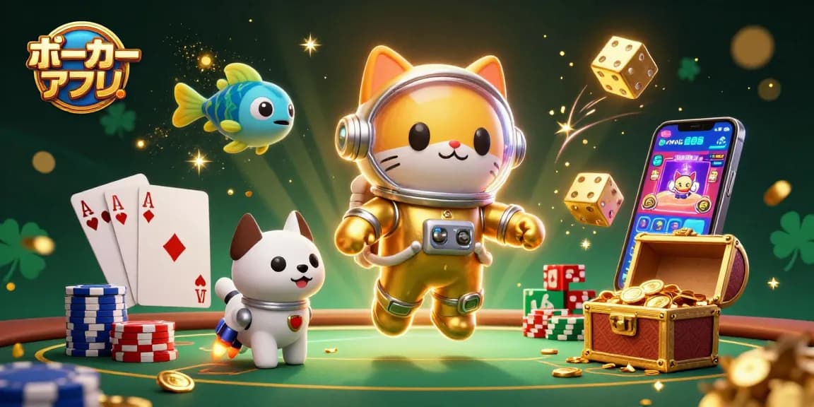 ポーカーアプリおすすめの多彩な要素が詰まったダイナミックな3Dイラスト