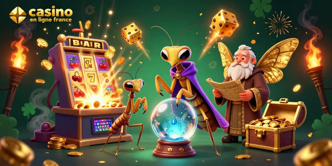 Gagnez avec le casino en ligne France grâce à une illustration dynamique de jeux.