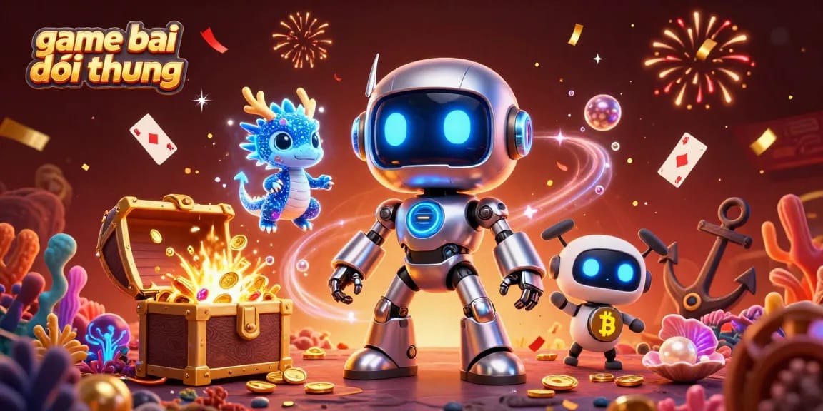 Engage in thrilling game bai doi thuong with energetic 3D characters in a vibrant casino scene.