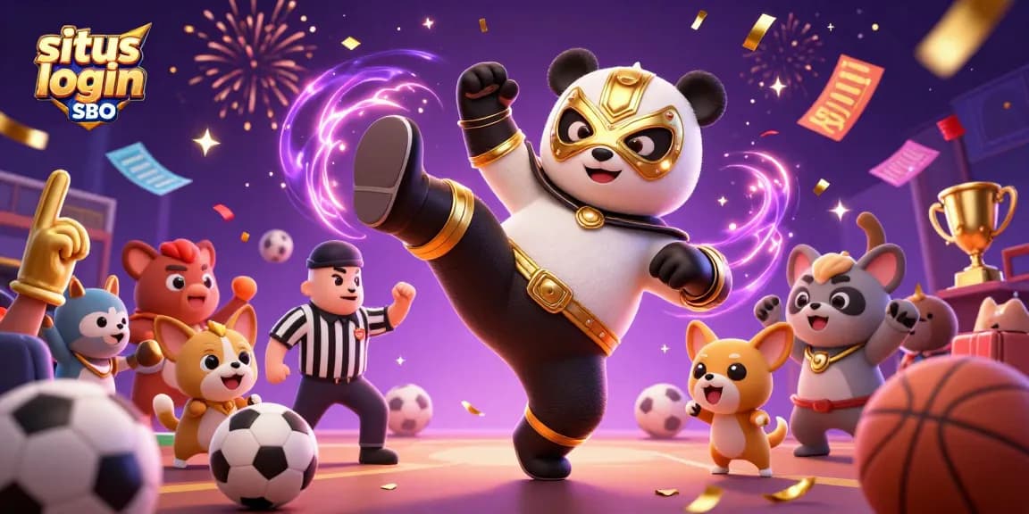 Engage with situs login SBO using dynamic sports betting elements and vibrant characters in action.