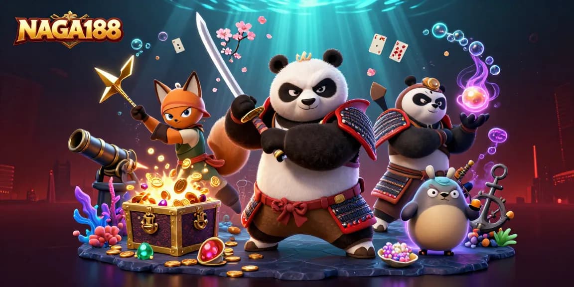 Permainan NAGA188 yang menarik dengan samurai panda dan ninja rubah dalam ilustrasi 3D yang menakjubkan.