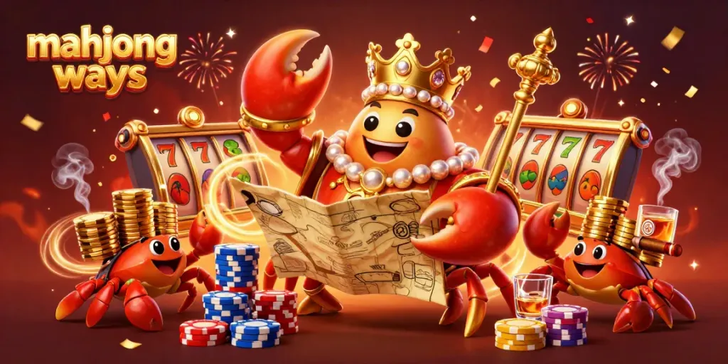 Experience excitement with mahjong ways in a vibrant 3D casino scene featuring themed elements and rich colors.