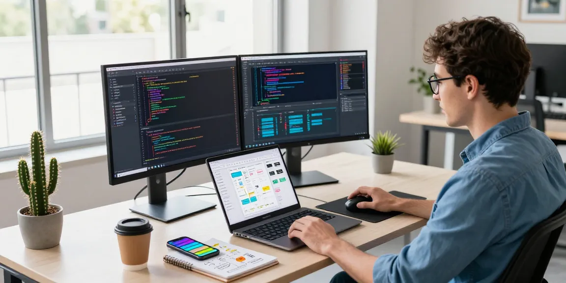 Innovative openclaw skill development environment with software engineer coding in a modern workspace.