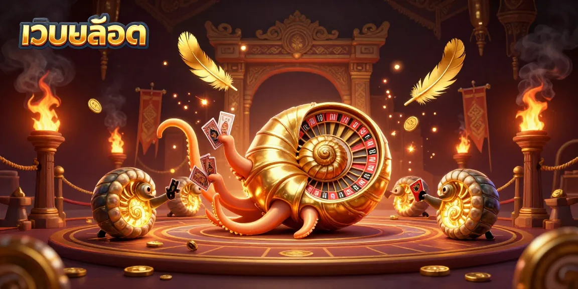 Engage with เว็บสล็อต through an exciting 3D illustration featuring vibrant casino elements.