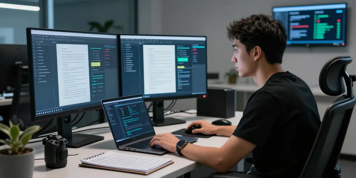 Document fraud detection in a modern cybersecurity workspace with an analyst focusing on algorithms and alerts.