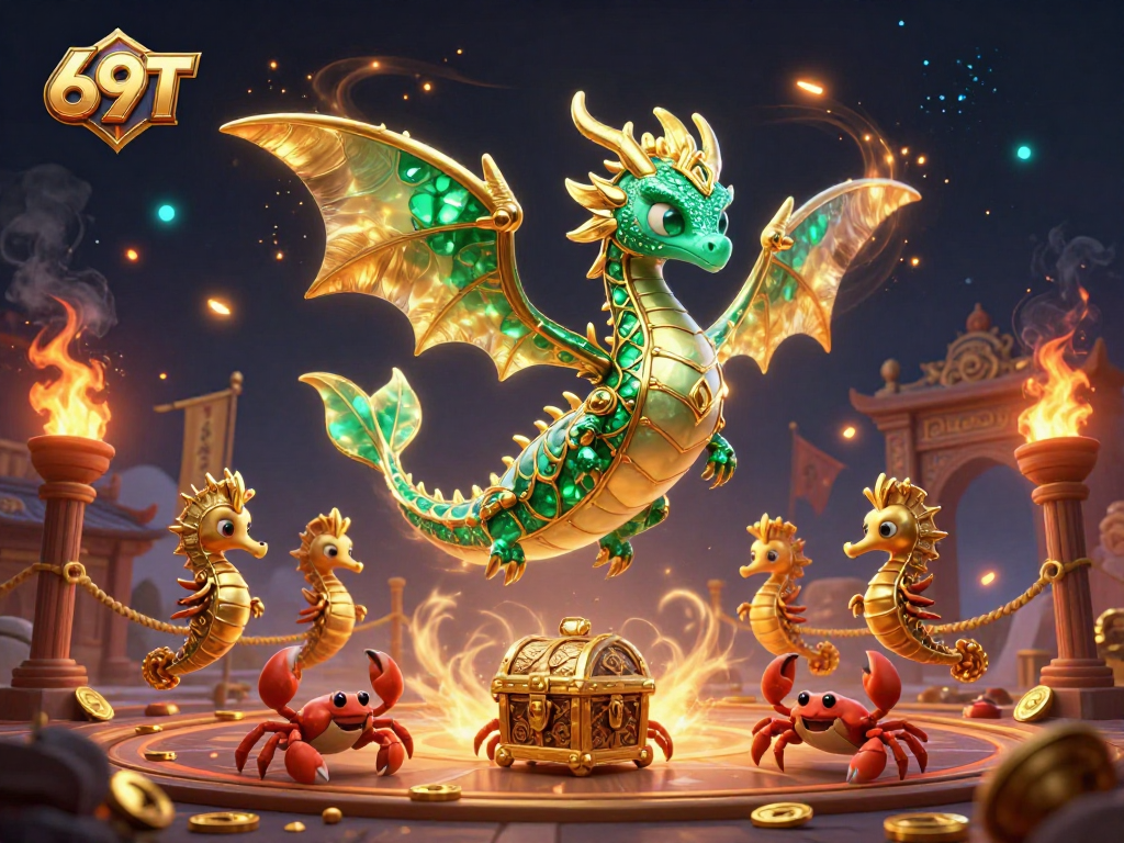 Aposte no 69T e mergulhe na emoção com dragão do mar e tesouros em um ambiente de cassino vibrante.
