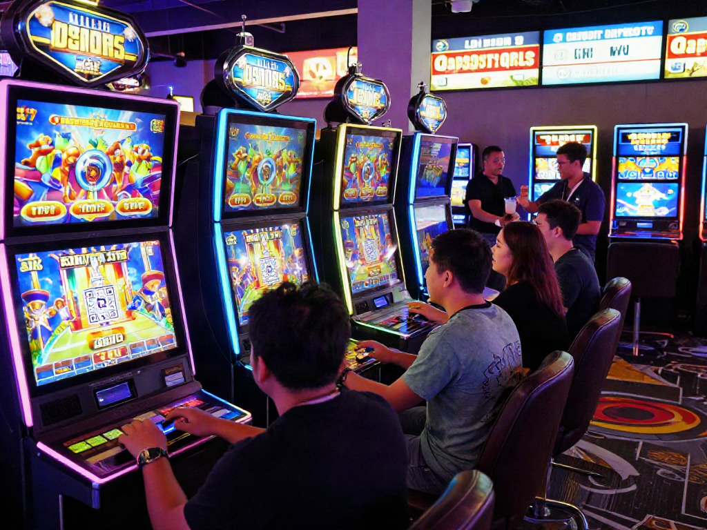 Exciting online casino scene featuring slot deposit qris options with players engaged and vibrant atmosphere.