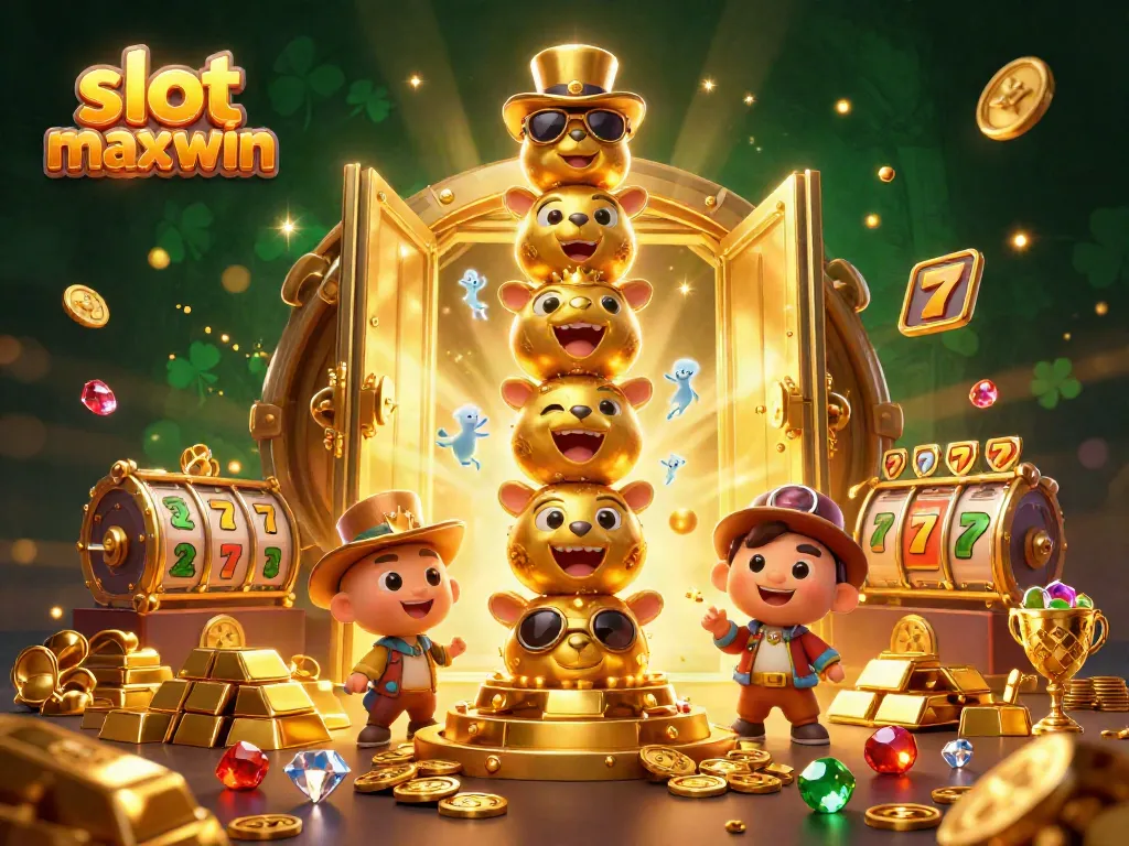 Jelajahi jackpot yang menarik dengan slot maxwin dalam ilustrasi 3D yang memikat dan penuh harta.