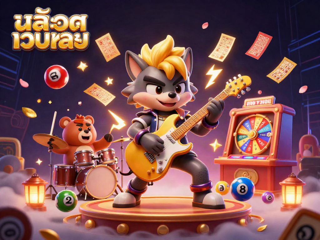 Experience dynamic fun with สล็อตเว็บตรง in a vibrant 3D casino illustration filled with excitement.