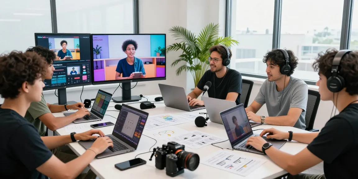 Seedance 2.0 empowers creators in a modern studio environment, showcasing collaborative video production.
