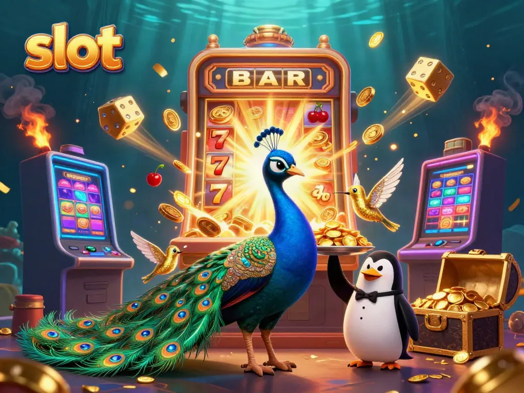 Slot yang menampilkan jackpot dan karakter kasino dengan elemen warna cerah untuk pengalaman bermain yang menyenangkan