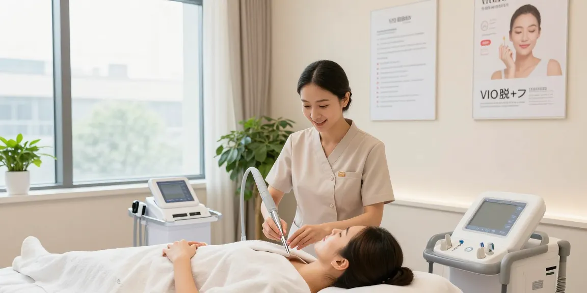 VIO脱毛+クリニックの治療室、専門のエステティシャンと静かな患者環境を特徴としています。