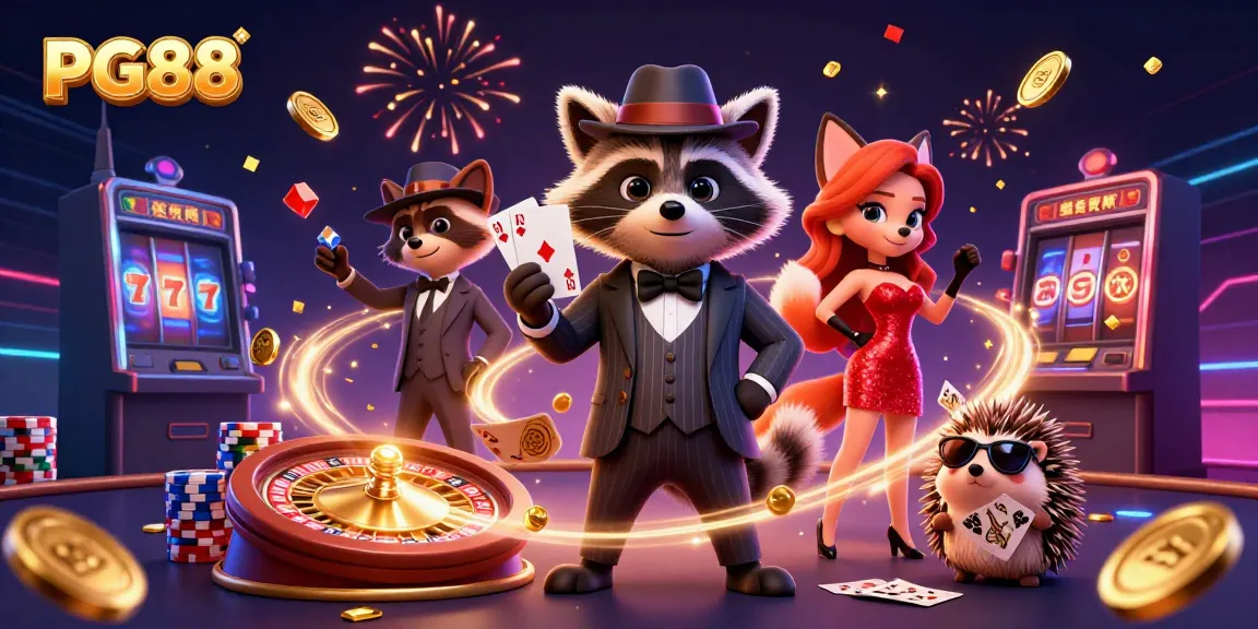 Experience the thrill of PG88 casino gaming with vibrant characters, sparkling gems, and action-packed scenes.
