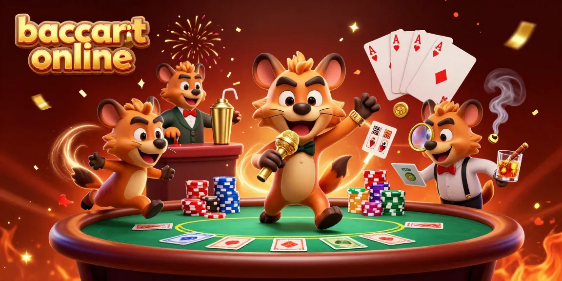 Baccarat online scene featuring hyenas in a casino, enjoying games and laughter