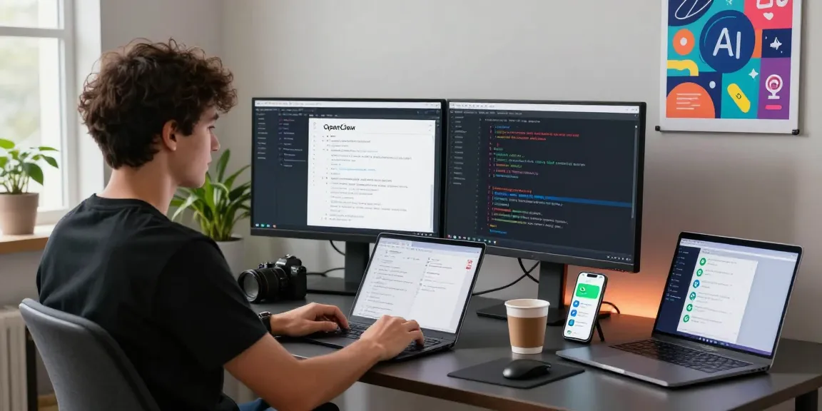 openclaw personal AI assistant on dual monitors in a modern workspace