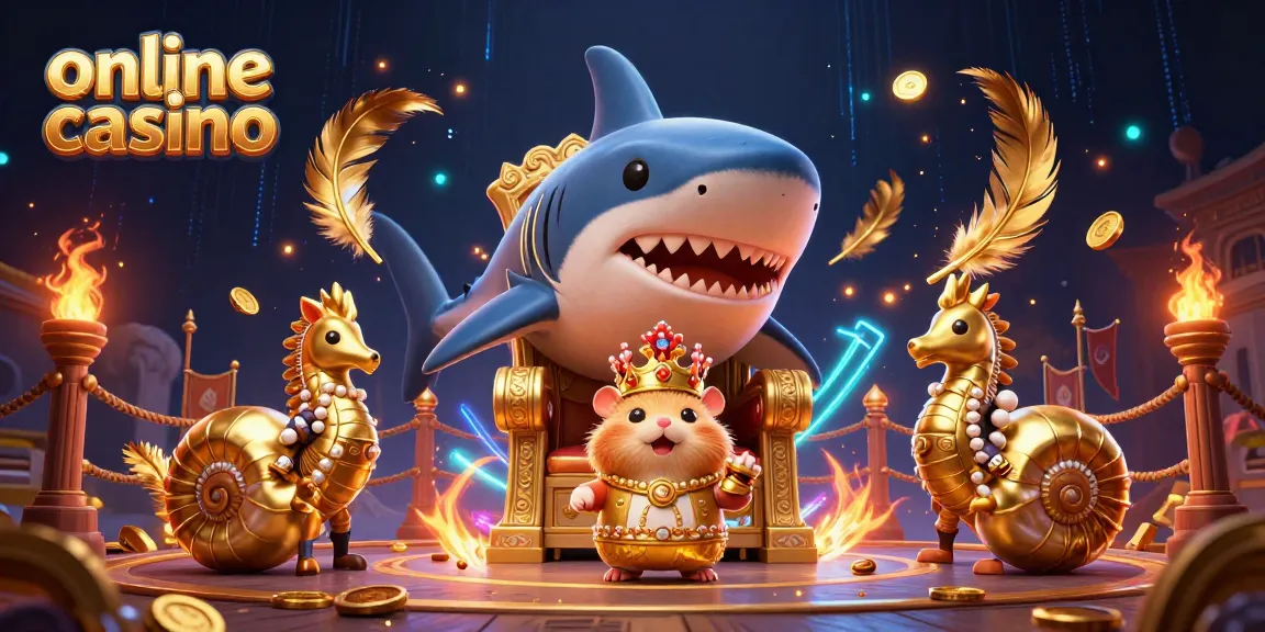 Gioca ai giochi online casino con il re hamster e guardie dei cavallucci marini in un'ambientazione ricca di dettagli.