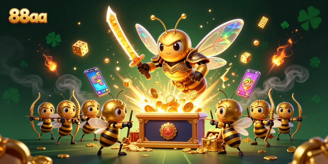 Experience thrilling gameplay with the vibrant 88aa slot machine bursting with gold and dynamic characters.