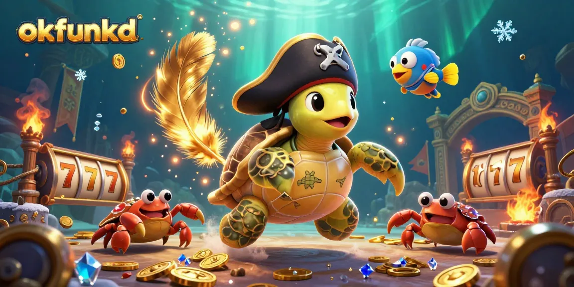 Engage with winning strategies at okfunkd, showcasing a dynamic underwater casino scene with vibrant characters and gaming elements.